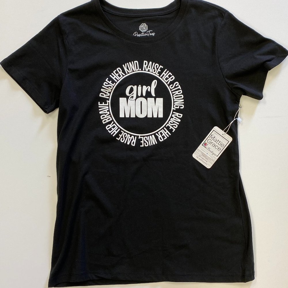 Black "Girl Mom" Graphic Tee